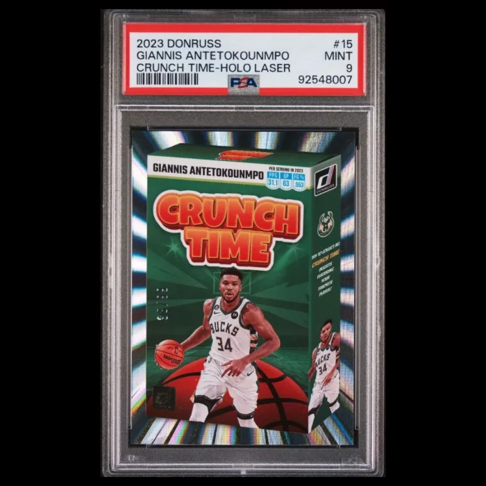 Giannis ANTETOKOUNMPO - Carte Panini Donruss Crunch Time Holo #96/99 PSA 9