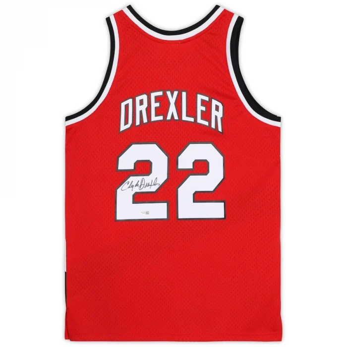 Clyde DREXLER - Maillot Mitchell&Ness Swingman Portland Trail Blazers signé. COA Fanatics.